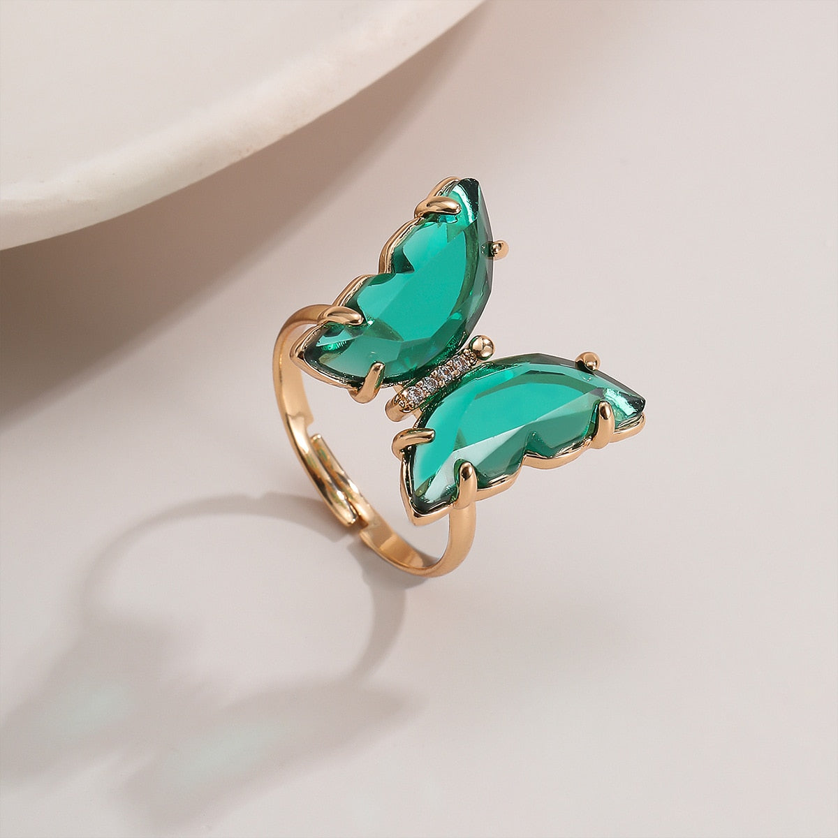 Tracy Green Gold Butterfly Ring