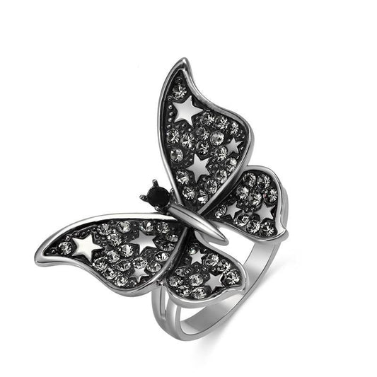 Black Butterfly Ring